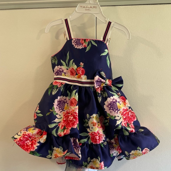 Tahari Other - TAHARI GIRL Navy Floral Dress